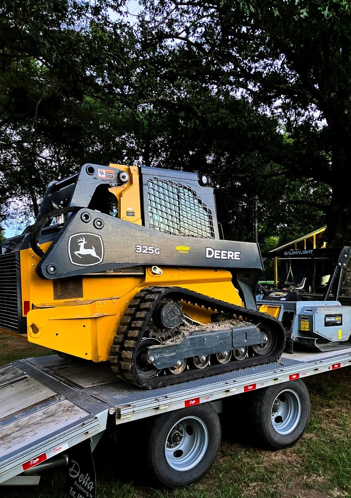 John Deere 325G compact track loader with Baumalight forestry mulching head